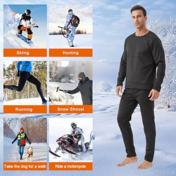 Heated Thermal Underwear Set 42 Heating Zones Electric Pants Top Batteries
